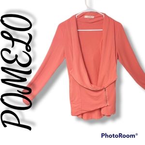 Pomelo *SALE TODAY ONLY! *Knit Stretch Asymmetrical Moto Jacket Size Medium